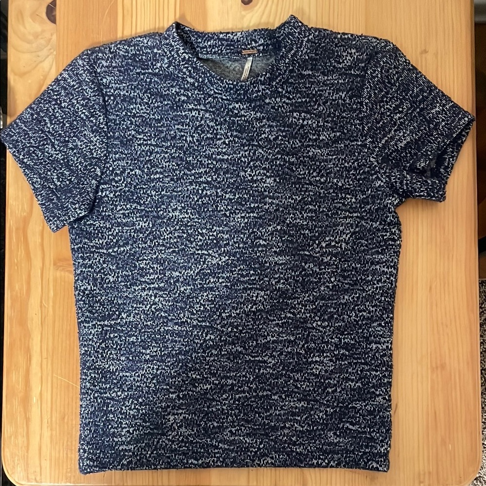 Free People Marled Mock Neck T-Shirt